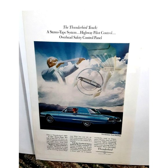 1966 Ford Thunderbird with Stereo Tape System Print Ad vintage 60s - Picture 1 of 2